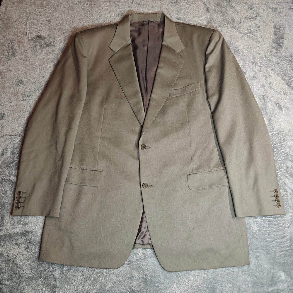 Canali Sport Coat Mens 44L Taupe 100% Wool 2-Button Blazer Made in Italy